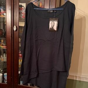Attitudes by Renee Navy Tunic Top